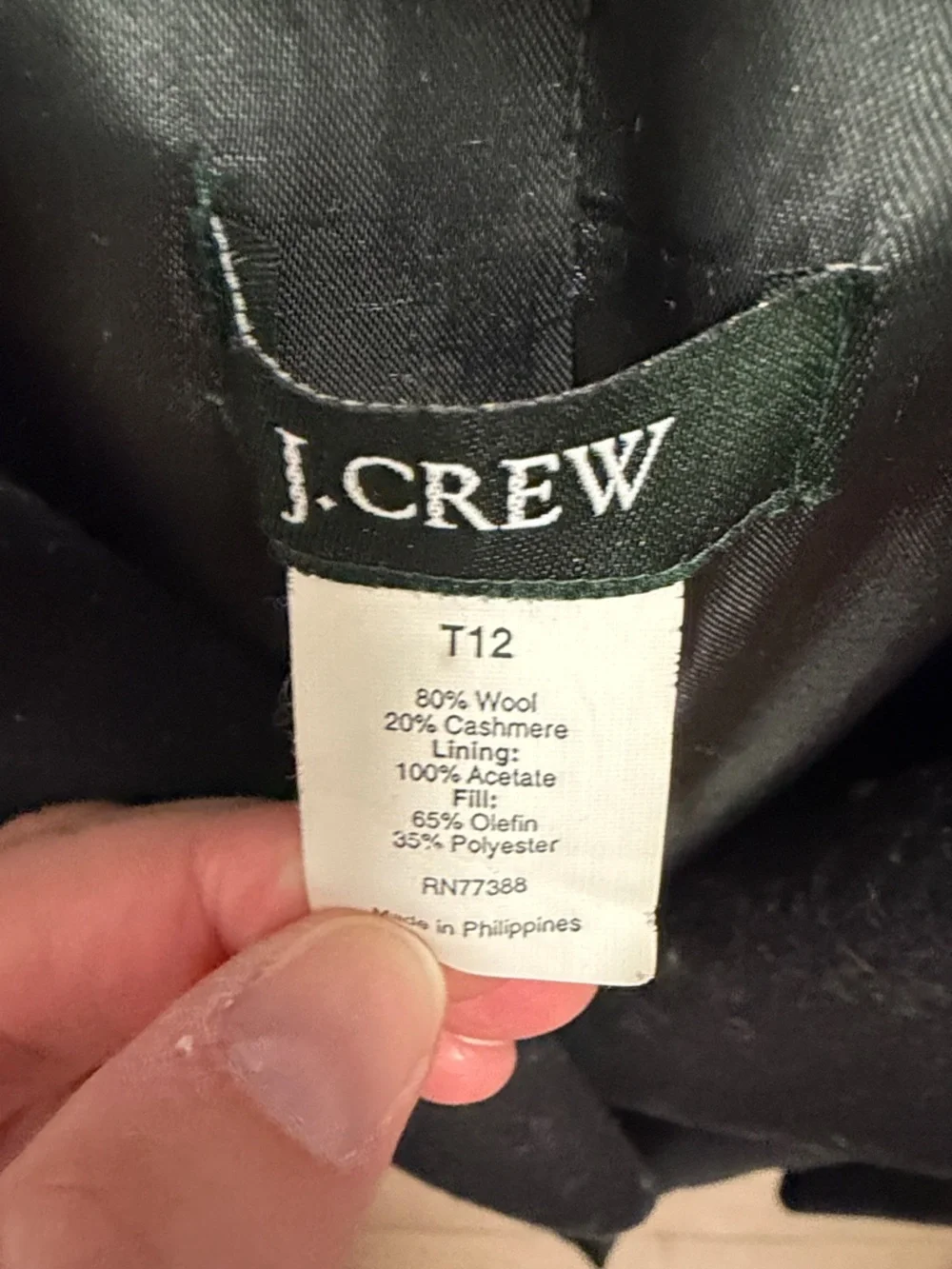J. Crew Black Wool-Blend Pea Coat - Picture 2 of 6